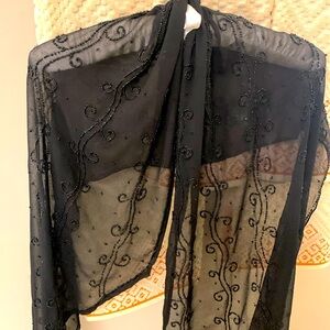 Elegant Black Sheer Scarf